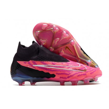 Chaussures Nike Phantom GX Elite DF FG Rose Noir
