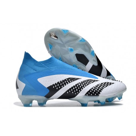 Adidas Predator Accuracy+ FG Chaussures Blanc Bleu Noir
