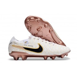 Chaussures Nike Tiempo Legend X Elite FG Blanc Or Noir