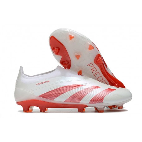Crampons adidas Predator Elite LL FG Blanc Rouge