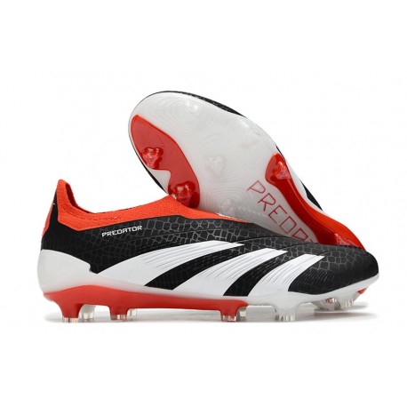 Crampons adidas Predator Elite LL FG Noir Banc Rouge Solaire