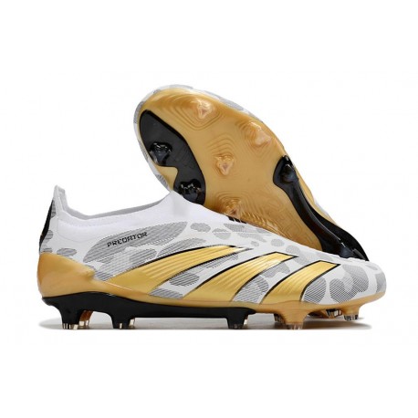Crampons adidas Predator Elite LL FG Blanc Gris Or