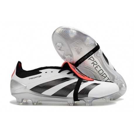 Crampons adidas Predator Elite Tongue FG Blanc Noir Rouge