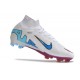 Chaussures Nike Zoom Mercurial Superfly IX Elite FG Blanc Rose Bleu