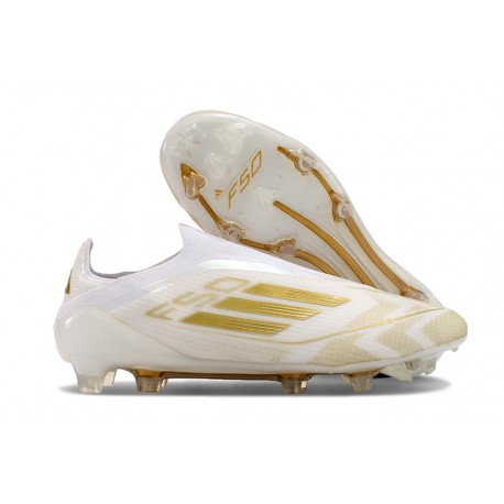 Chaussure adidas F50 Elite LL FG Day Spark - Blanc Doré