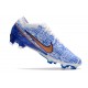 Chaussures Nike Zoom Mercurial Vapor 15 Elite FG Blanc Bleu Or