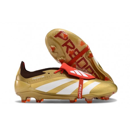 adidas Predator Elite FT FG Chaussures Or Blanc Rouge