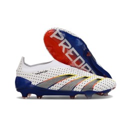 Crampons adidas Predator Elite LL FG Blanc Gris Bleu Rouge