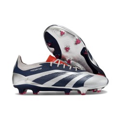 adidas Predator Elite FG Chaussure Argent Noir Rouge