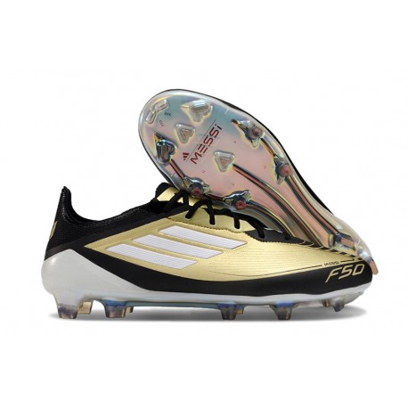 adidas F50 Elite FG Nouveau Doré Noir Blanc 