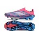Chaussure Adidas F50 + Laceless FG Bleu Solaire Blanc Ftwr Rose