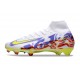 Nike Zoom Mercurial Superfly 10 Elite FG Blanc Violet Jaune Rouge