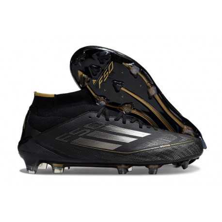 adidas F50 Elite Mid FG Nouvel Dark Spark - Noir Argenté Doré