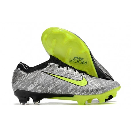 Nike Zoom Mercurial Vapor 15 Elite FG Neuf Argent Métallique Vert Noir