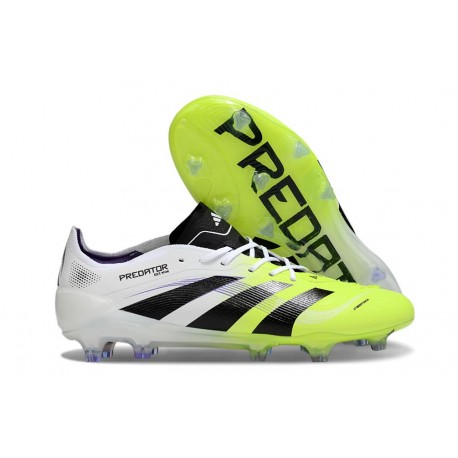 Crampon adidas Predator Elite FG Blanc Noir Citron Lucid