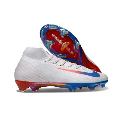 Chaussures Nike Mercurial Superfly 10 Elite FG Blanc Bleu Rouge