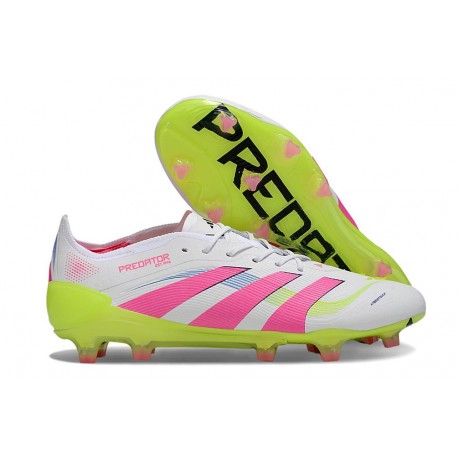 Crampon adidas Predator Elite FG Blanc Rose Lucide Citron Lucide