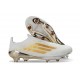 Chaussure Adidas F50 + Laceless FG Blanc Or