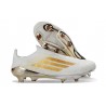 Chaussure Adidas F50 + Laceless FG Blanc Or