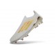 Chaussure Adidas F50 + Laceless FG Blanc Or