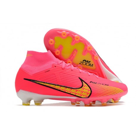Chaussures Nike Mercurial Superfly 9 Elite AG Rouge Jaune