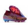 Chaussures Nike Mercurial Superfly 9 Elite AG KM Foncé Betterave Mtlc Vivid Or