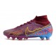 Chaussures Nike Mercurial Superfly 9 Elite AG KM Foncé Betterave Mtlc Vivid Or