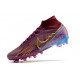 Chaussures Nike Mercurial Superfly 9 Elite AG KM Foncé Betterave Mtlc Vivid Or