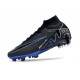 Chaussures Nike Mercurial Superfly 9 Elite AG Noir Chrome Hyper Royal