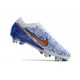 Nike Zoom Mercurial Vapor XV Elite Sg Pro Blanc Bleu