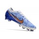 Nike Zoom Mercurial Vapor XV Elite AG-Pro Blanc Bleu Or